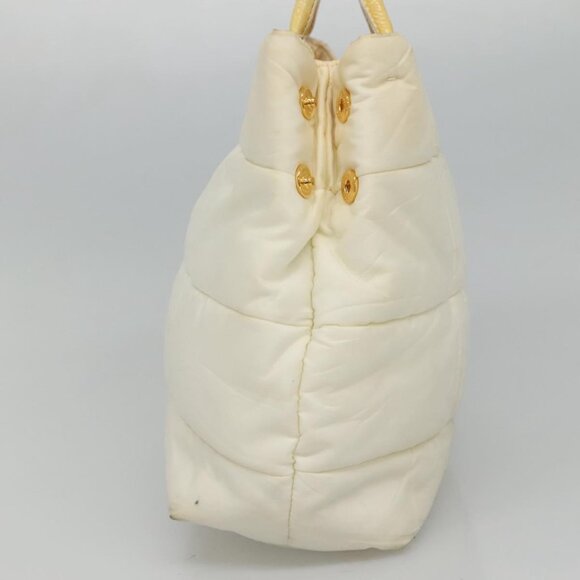PRADA Hand Bag Nylon 2way Ivory Gold Auth 115040 - Picture 4 of 16